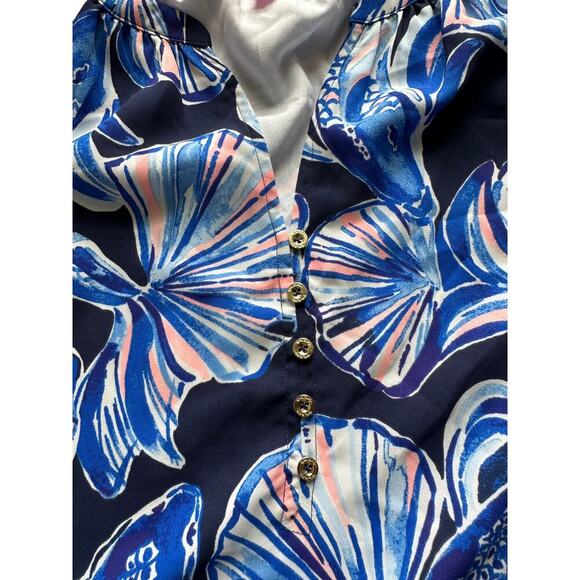 Lilly Pulitzer Twilight Blue Black Resort Scale Up Brynle Mini Dress Size XS - Picture 7 of 12